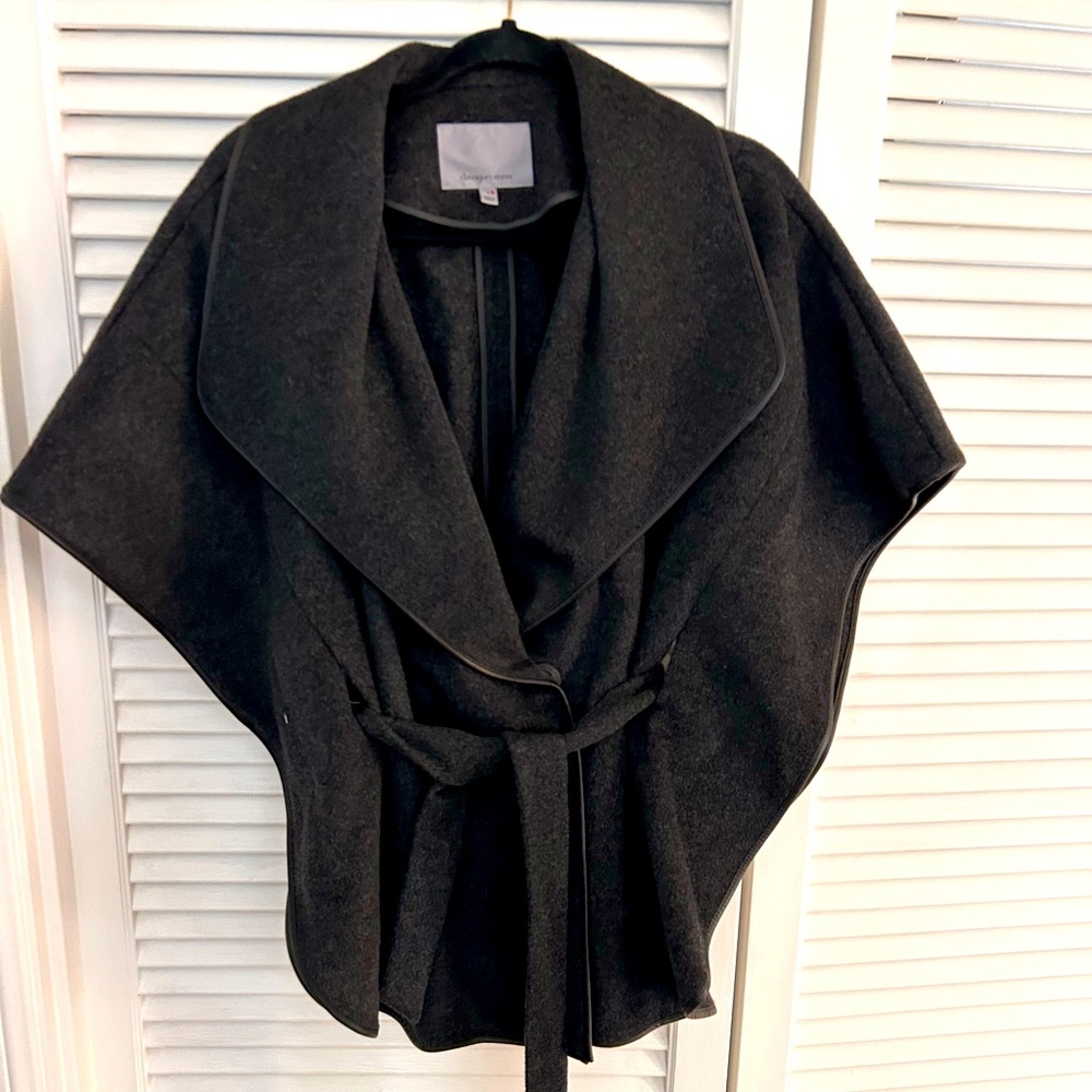 CLASSIQUES ENTIER Wool Batwing Sleeve Belted Cape Overcoat Size S